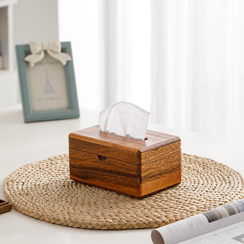Gravierte Walnussholz-Taschentuchbox für Heim-, Restaurant- oder Hoteldekor - Niedliches und schlichtes Massivholzdesign