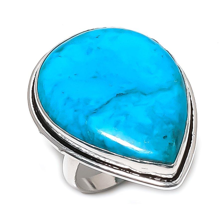 Natural Arizona Turquoise 925 Sterling Silver Jewelry Ring Size 8.5 n2E77