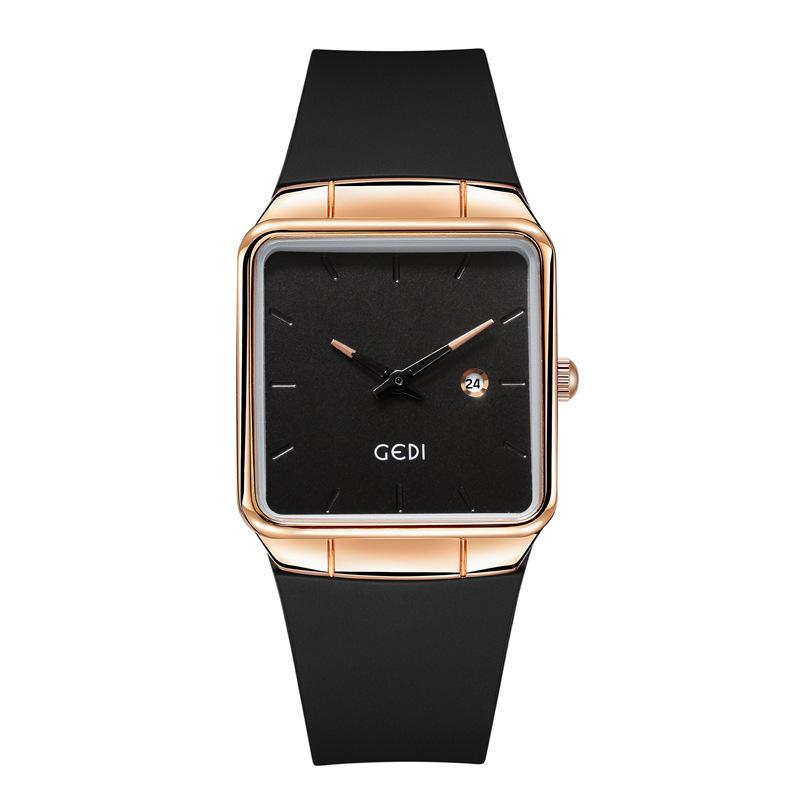 Eenvoudig En Waardevol Siliconen Horloge Grote Wijzerplaat Kalender High-End Dameshorloge Mode Waterdicht Quartz Horloge