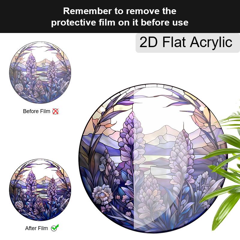 Acrylic Purple Lupine Flower Suncatcher Stained Glass Effect Window Hanging Ornament Nature Lover Gifts