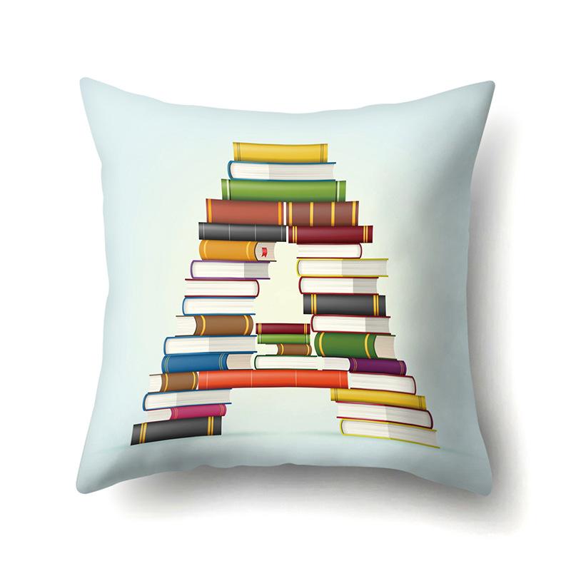 

Полиэстеровая наволочка Украшение для автомобиля Дом 26 английских букв принт Книжная наволочка No pillow core