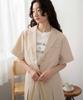 WEGO Short Sleeve Perfect for and Natural Size F Women's Shirt, Linen-Like, Breathable, Girly, Casual, Spring, Summer, Fall, Color,