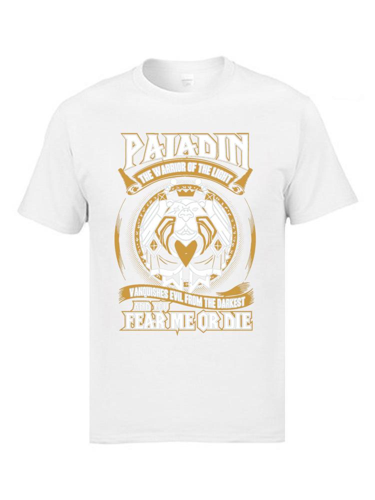 2024 Personalized Tops & Tees Graphic Customized T Shirts Crew Neck Tops Tees Cow Paladin The Warrior Of The Light Male T-Shirts
