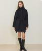 Nonlocal Raglan Belted Wool Half Coat - Black