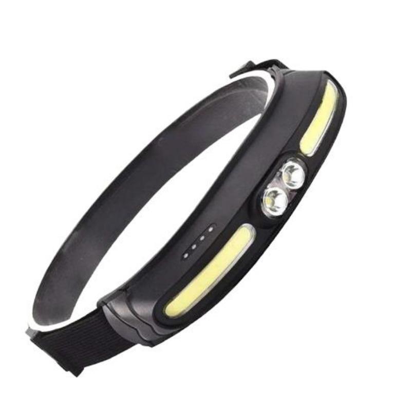 Cross border new COB headlight dual light source red and white outdoor running light Type-C charging cycling night fishing LED headlight