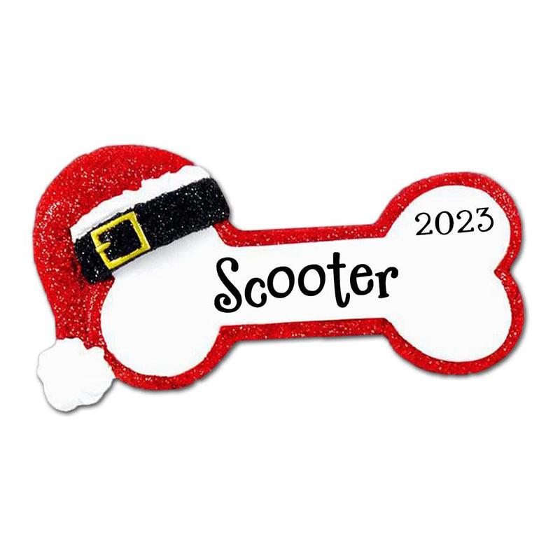 Stylish Hand-painted Resin Christmas Dog Bone Ornaments In Various Designs For Holiday Decor