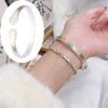 Traditional Enamel Flower Bangle Cat Paw Women's Opening Bracelet  Jewelry Gifts