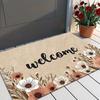 Elegant Door Mat Carpet Rugs Watercolor Floral "Welcome" Pattern Non Slip Print Entryway Rug for Elegant Home Decor