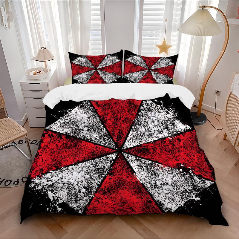 3pcs Creative Design Resident Evil Print Bedding Set (1 Cover + 2 Pillowcases, Without Inserts), This Printed Bedding Set Is Soft and