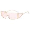 Fashion Y2K Punk Rectangle Women Sunglasses Retro Luxury Metal Golden Frame Sun Glasses UV Protection Eyeglasses