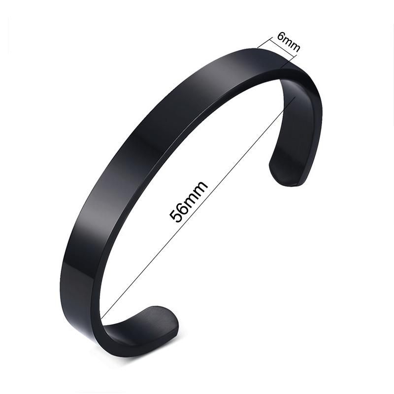 Vnox Kundenspezifisches Basic Klassisches Armreif für Herren Damen Glänzender Edelstahl Schlichter Manschettenarmreif Personalisierter Name Geburtstagsgeschenk