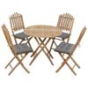 Day and Night - Day and Night 5-piece Folding Garden Dining Set with Bamboo Cushions