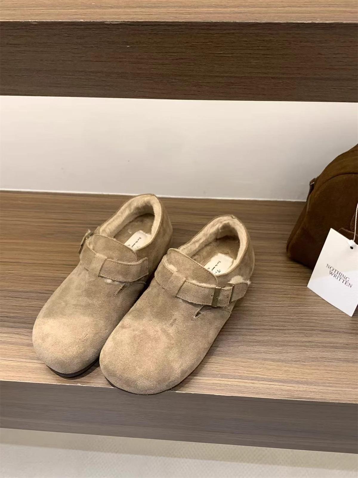 

Sampo Boken shoes sheepskin fur integrated snow boots women s bag head Muller shoes small potatoes all-inclusive snow boots half slippers 40 хаки