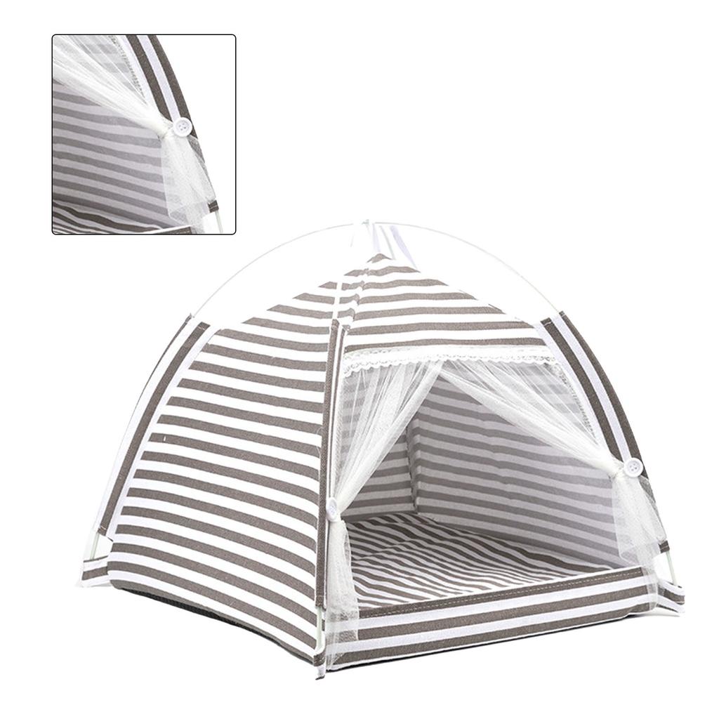 Warm Pet Sleeping Tent Removable Cotton Linen Pet Indoor Tent for Cats Dogs Small and Medium Sized