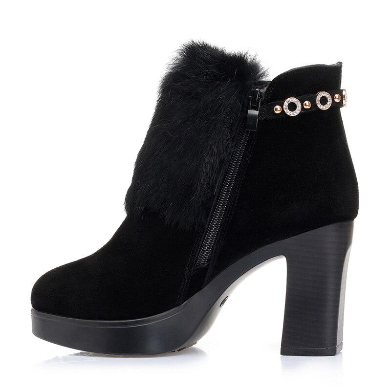 Botines de mujer Plataforma negra Botines de cuero genuino Botas de  invierno de pedrería Botas de invierno Mujer comprar a buen precio —  entrega gratuita, reseñas reales con fotos — Joom