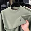 Men's Winter Fleece Hoodie Casual High-End Round Neck T-Shirt 2025 Thick Base Layer