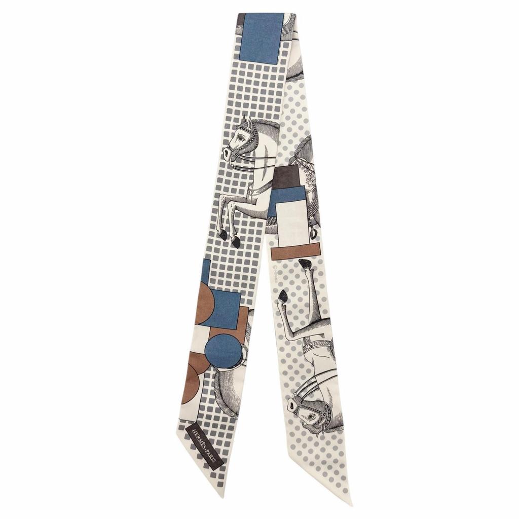 Excellent HERMES Scarf CAVALIER EN FORMES Multi Silk Women Used