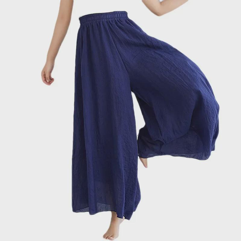 Ethnic Style Plus Size Elastic Waist Linen Skirt-Pants, 12 Colors - Lotte 2024 Mori Girl Collection