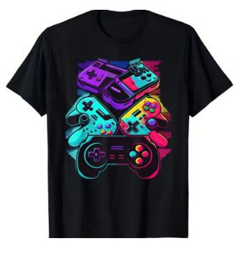 Fashion Women s T-Shirt 3D Printed Gamer Boy Boy T-Shirt Game Board Graphic T-Shirt Casual Oversized Short Sleeve Round Neck XXS