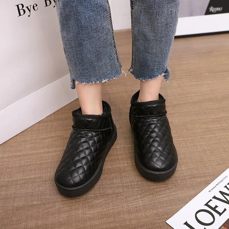 Women Snow Boots Winter Warm Plush Boots Women Waterproof Slip-on Women Shoes Flat Casual Winter Shoes Ankle Boots For Women