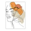 Abstract Line Wall Art, Fashion Woman Flower Canvas Painting Modern Poster Prints Bedroom Living Room Wall Decor