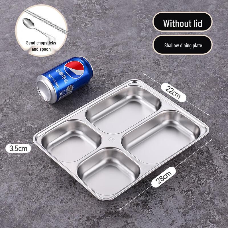 Rectangular Stainless Steel Divided Lunch Container