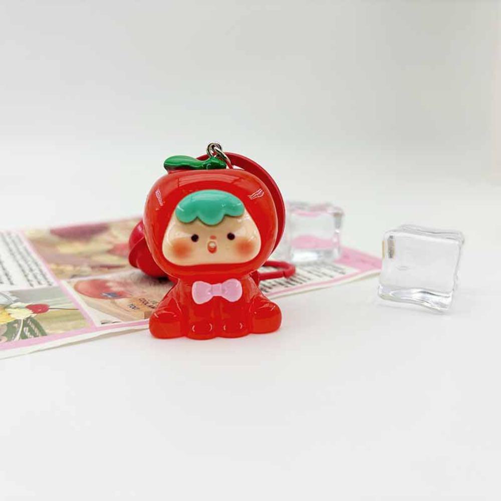 

Luminous Fruit Bell Keychain Resin Grain Duomei Bag Pendant Mini Grain Duomei Keychain Car Key красный