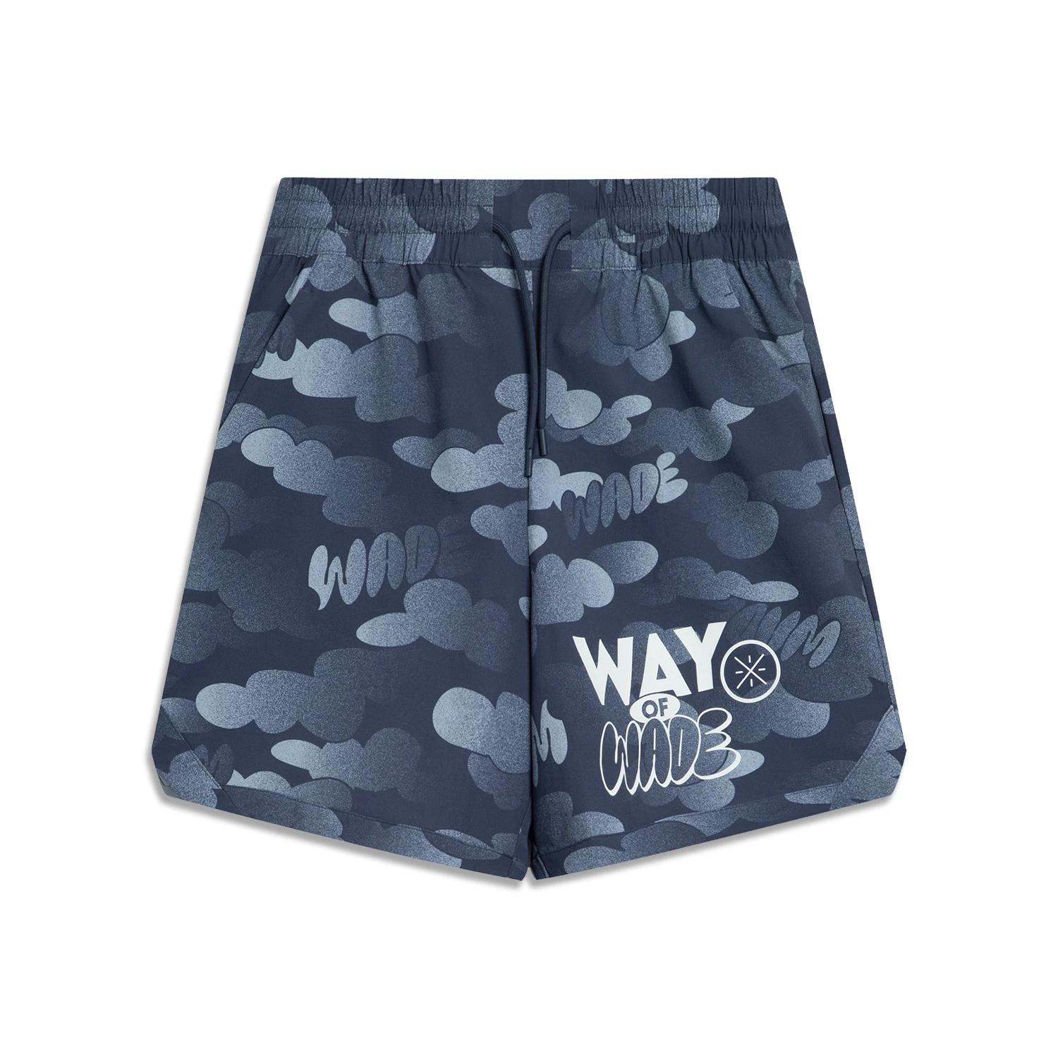 

Li Ning X Jay Flow Коллаборация Серия Уэйд Принт по всей поверхности Мягкие Быстросохнущие Прохладные Свободного кроя Спортивные шорты Мужские шорты AKSV773-2 XL