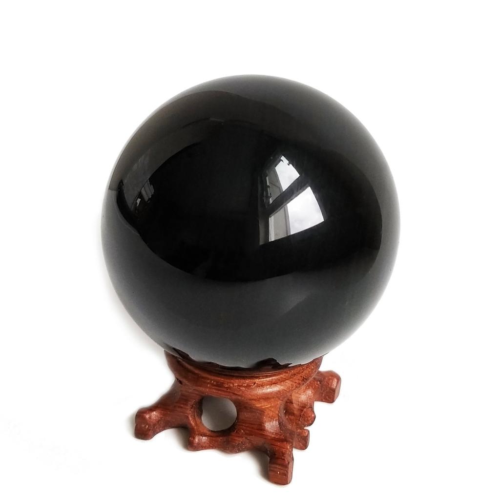 Roher Obsidianstein, Runde Kristallkugel, Naturstein, Reinigung, Kraftstein, Schutz vor Bösem, Schmuckstück, Heilung, Glück, Beliebtes Produkt