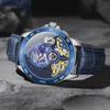 Luxury Double Tourbillon Mechanical Watch Men Business Leather Starry Sky Dial Waterproof Men Automatic Watch