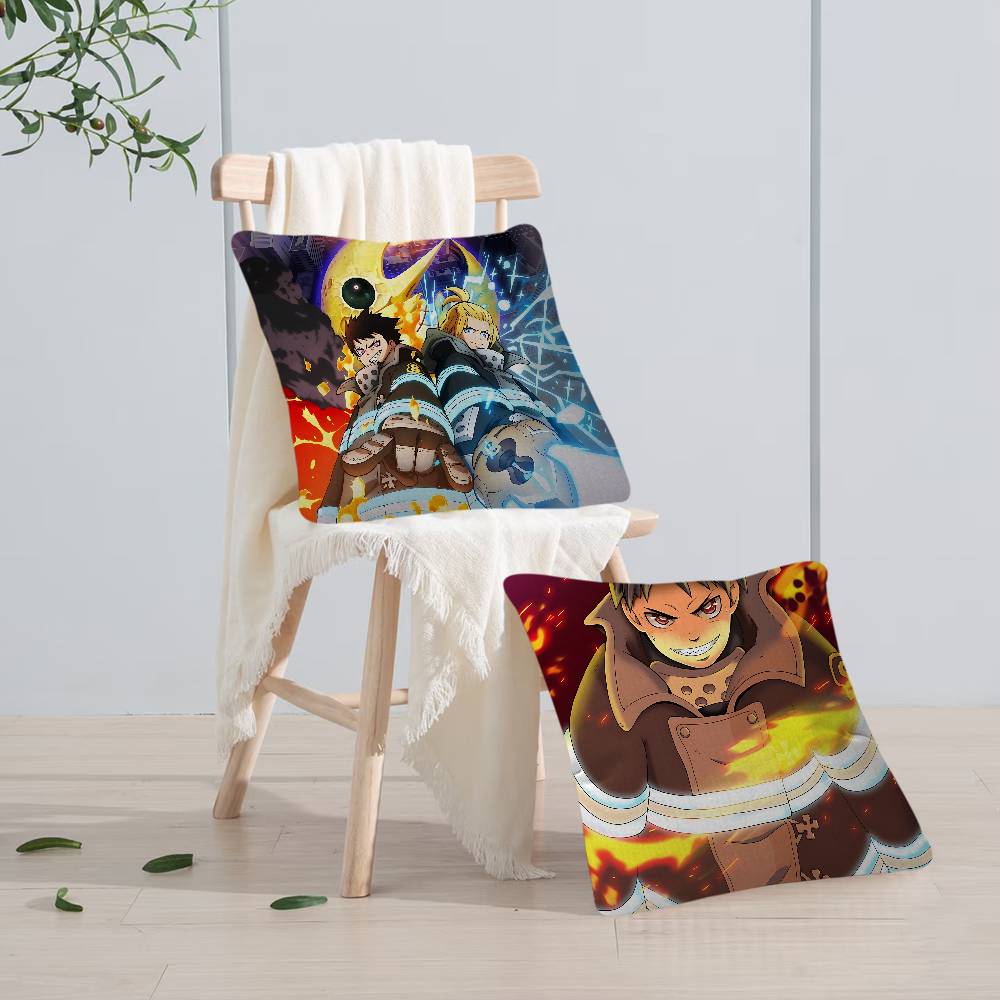 S-Shinra Kusakabe 45*45cm Cushion Cover Pillow Cover Decor Pillowcase Home Pillowcase For Couch Pillow