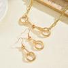 Jewelry Set Light Luxury Circle Design Necklace and Earrings