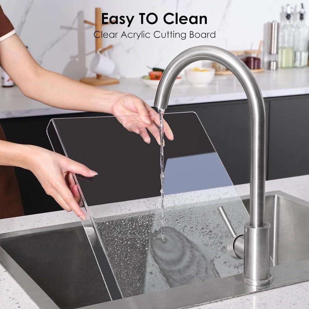 Easy-Clean Acrylic Cutting Board Anti-slip Transparent Cutting Board Kitchen