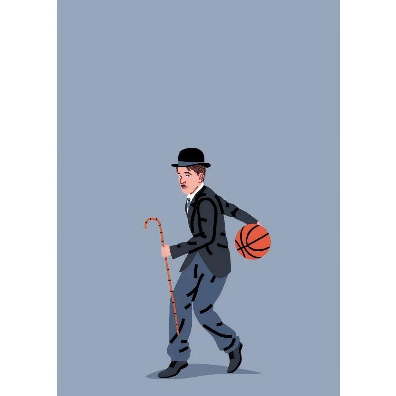 

Cartoon Abstract Funny Celebrities Playing Basketball Poster Canvas Painting Printing Art Pictures Home Room Wall Decor Gift 21cm×30cm NoFrame