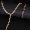 Women's Long Tassel Simple Crystal Rhinestone Choker Necklace Gem Statement Luxury Collares Chokers
