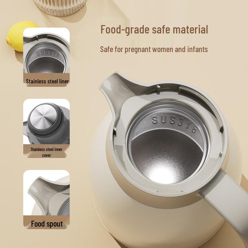 Temok 2L 316 Stainless Steel Insulated Thermos Pot with Handle