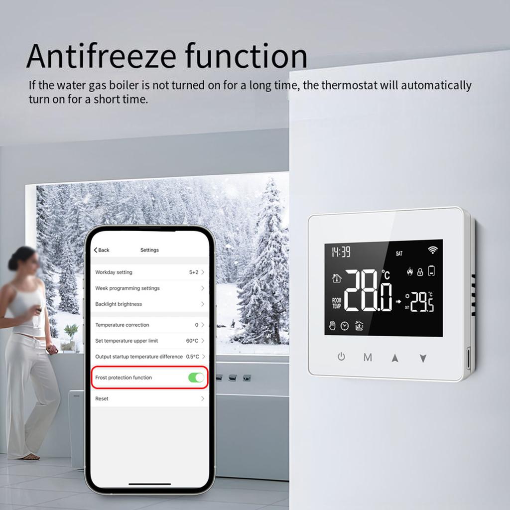 Termostat 3A 7denní programování Ovládání bez použití rukou