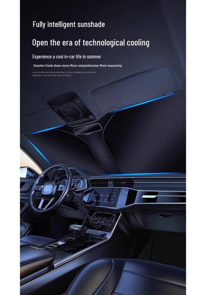 Double-Layer Front Windshield Sunshade Visor with Heat Insulation