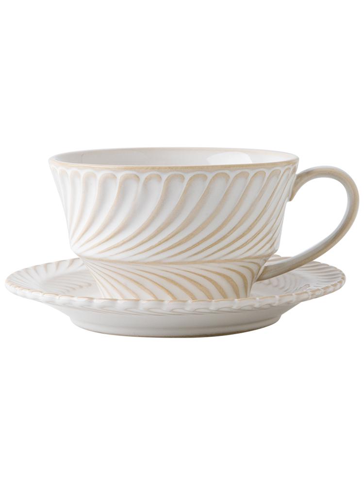 Vintage Ceramic Coffee Cup and Saucer Set Americano Latte Retro Style