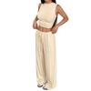 Women's Slim Fit Sleeveless Vest Casual Pants Set