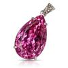 Lab Created Silver Pink Topaz 116.15 Ct CERTIFIED Pear Cut Gemstone Pendant AI-66-NS