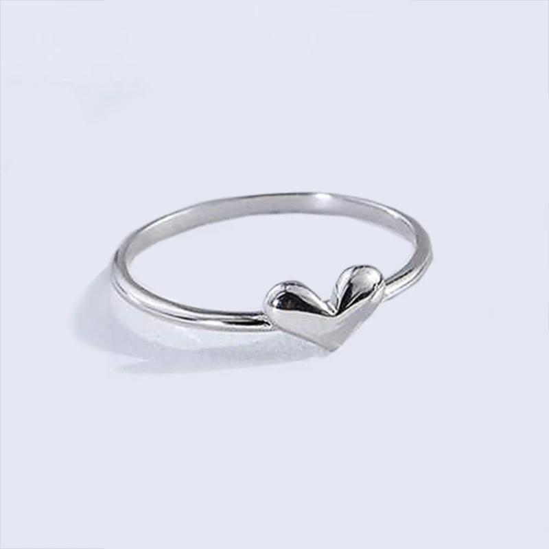 

CAOSHI Sweet Lady Simple Chic Heart Ring Fashion Copper Color Finger Zircon for Engagement Versatile Love Accessories for Women 6