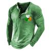 Men's Outdoor Vintage V-neck Button Long Sleeve Fashion Sports T-shirt
