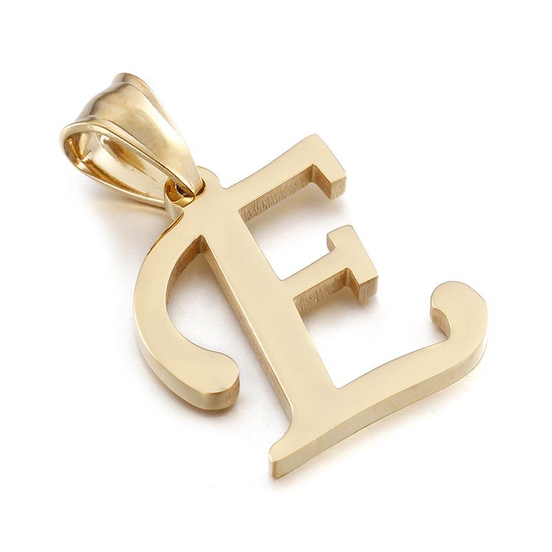 European and American Style Stainless Steel Pendant Jewelry - 26 Golden Titanium Steel Letters