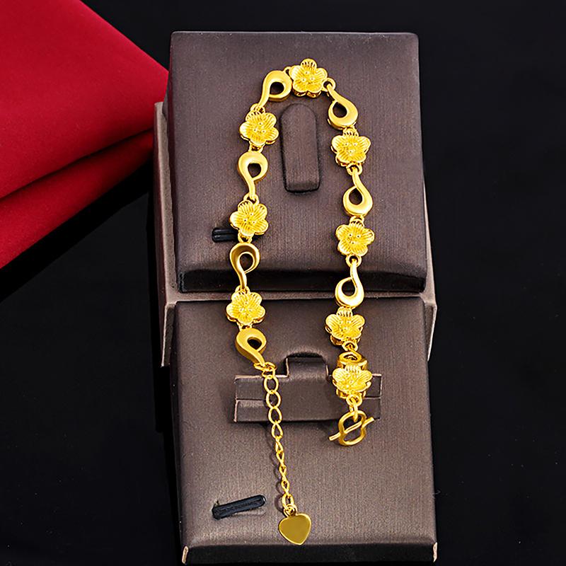 

Браслет и браслет золотого цвета с сердечками для женщин, женские свадебные украшения