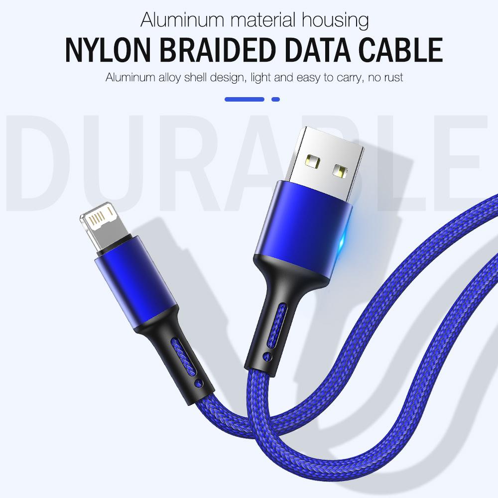 3A Fast Charging USB Cable for IPhone 14 15 16 17 Pro Max X XR 6s 7 8 Plus Huawei OPPO 1m 2m 3m Long Data Sync Charger Wire