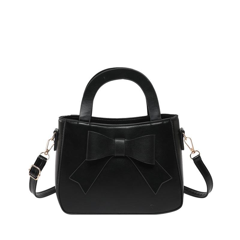 Bow Fashion Korean Version of Foreign Style Handbag 2025 Spring New Versatile Ins Shoulder Messenger Bag Small Square Bag