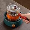 Compact Electric Ceramic Tea Brewer with Glass Teapot - Ideal Tabletop Stove & Mini Water Boiler