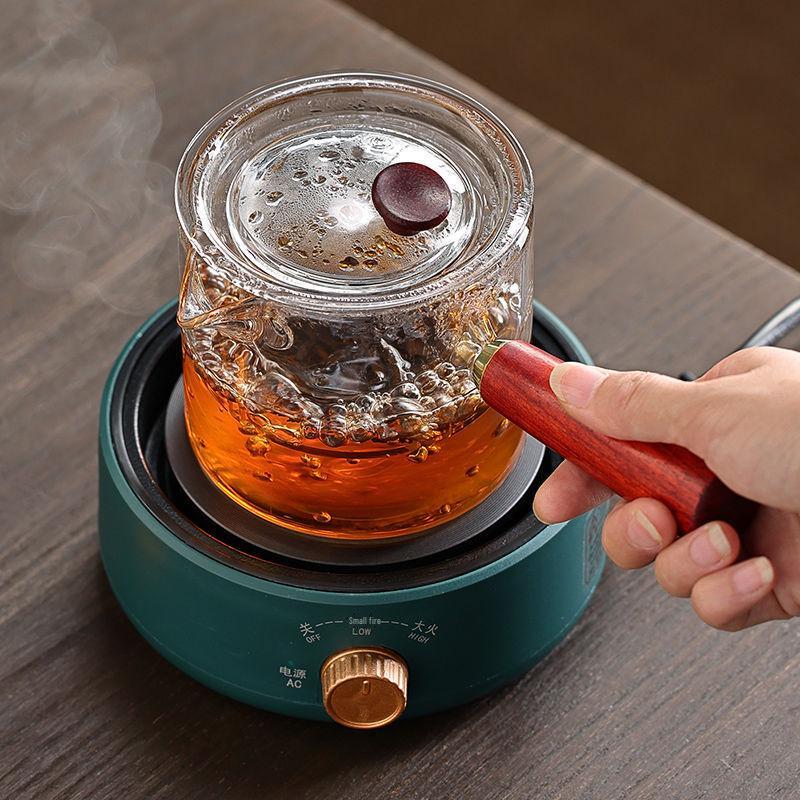 Compact Electric Ceramic Tea Brewer with Glass Teapot - Ideal Tabletop Stove & Mini Water Boiler