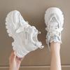 Fashion Breathable Chunky White Sneakers for Women Fashion Laser Thick Bottom Vulcanize Shoes Woman 2025 Lace Up Platform Running Shoes